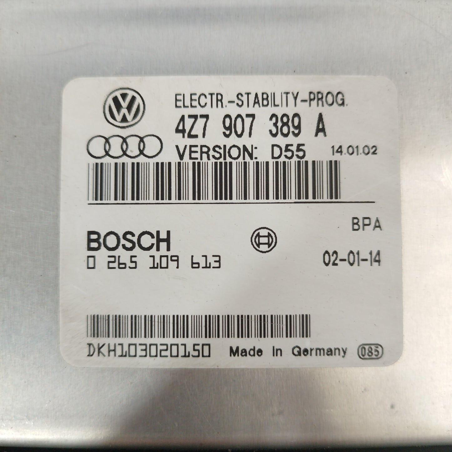 Centralina esp Audi A6 2002 codice bosch 0265109613/4z7907389A ecoAC2820