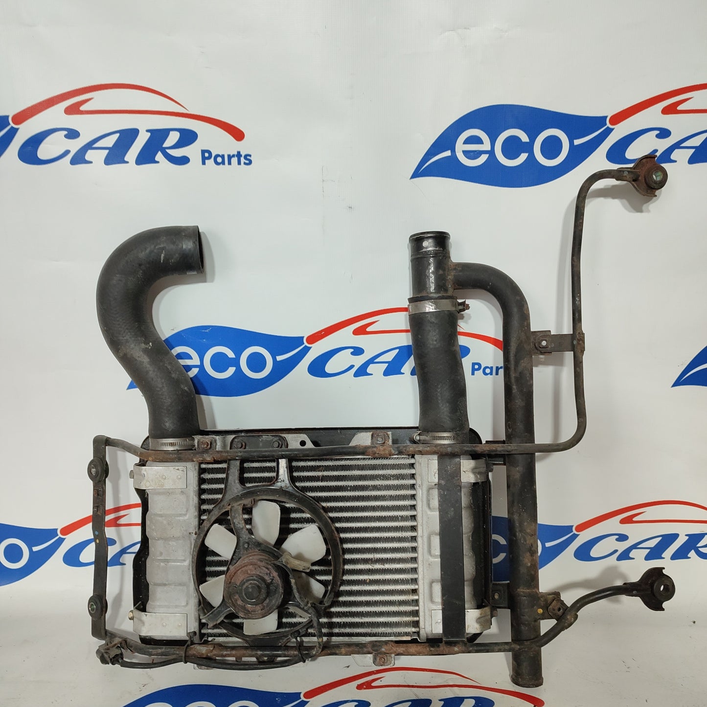 Ladeluftkühler und Lüfter für Mitsubishi L200 2.5 TD, Baujahr 2001, Teilenummer 1530A018, ecoAG1242